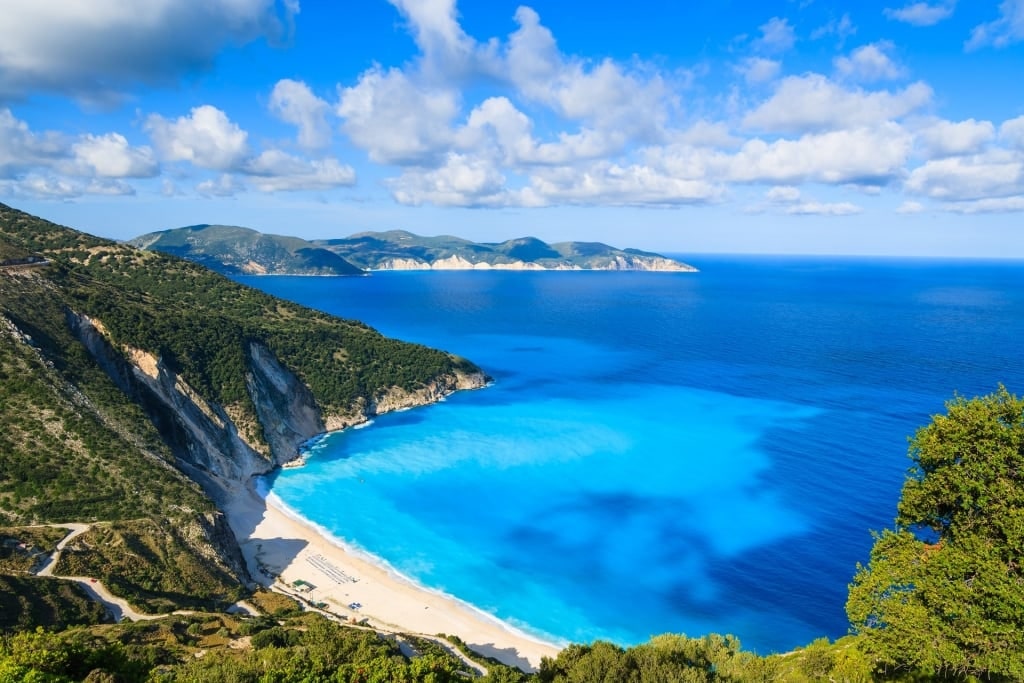 Aerial view of Myrtos Beach