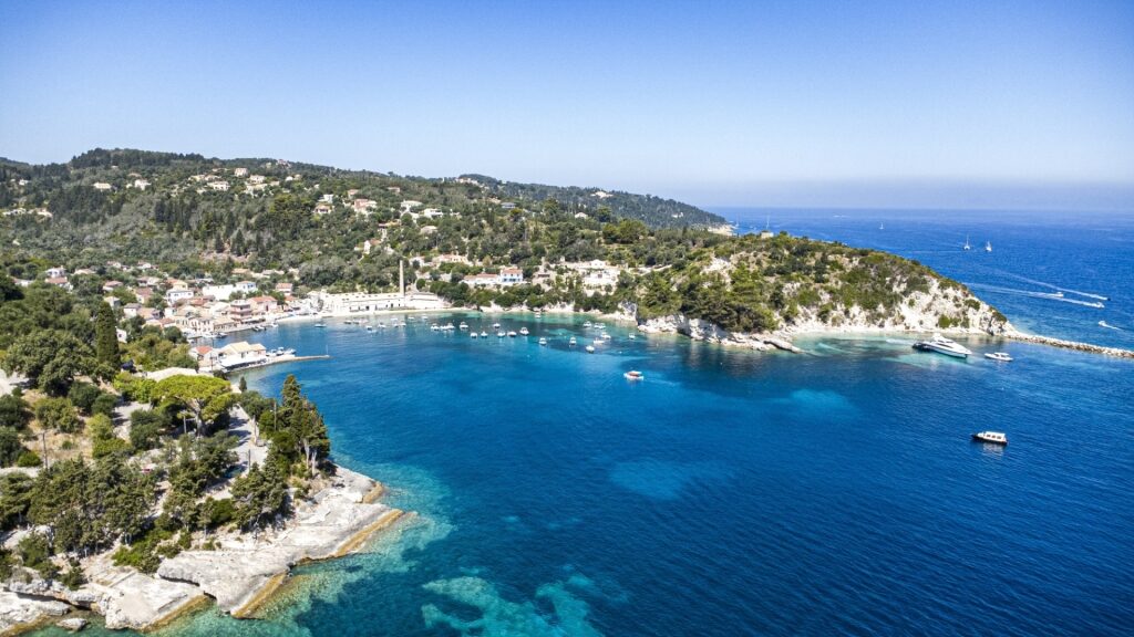 Picturesque shoreline of Loggos, Paxos