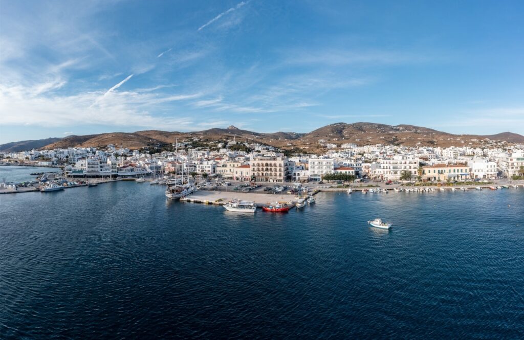 Quaint waterfront of Chora, Tinos