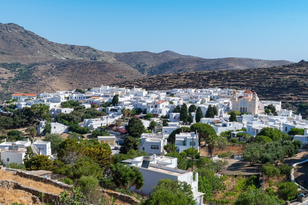 Whitewashed buildings in Pyrgos, Tinos