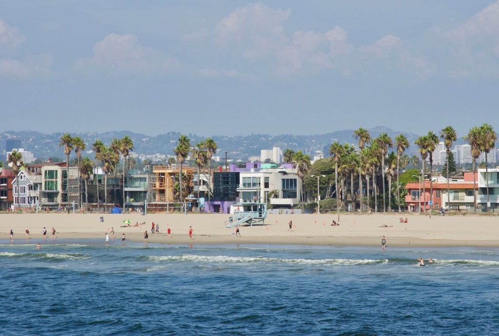 Scenic shoreline of Venice Beach