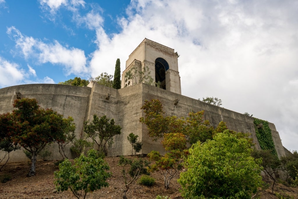 Concrete memorial at Wrigley Memorial and Botanical Gardens