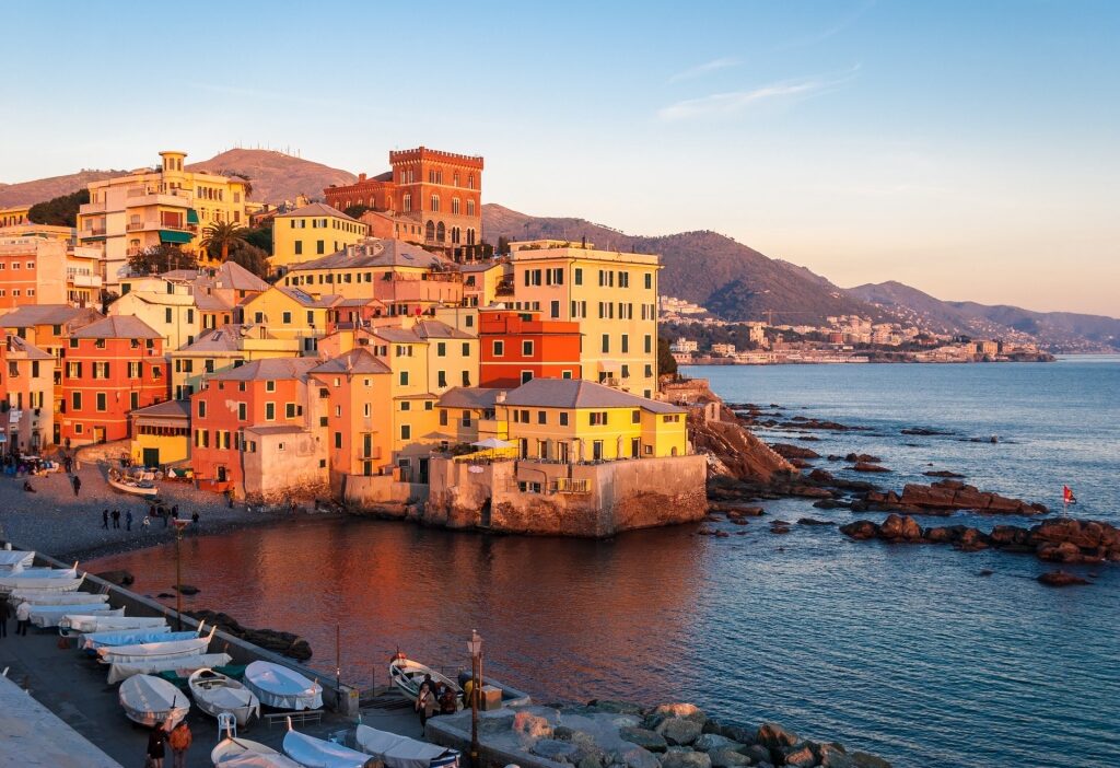 Scenic view of Boccadasse, Italy in the summer