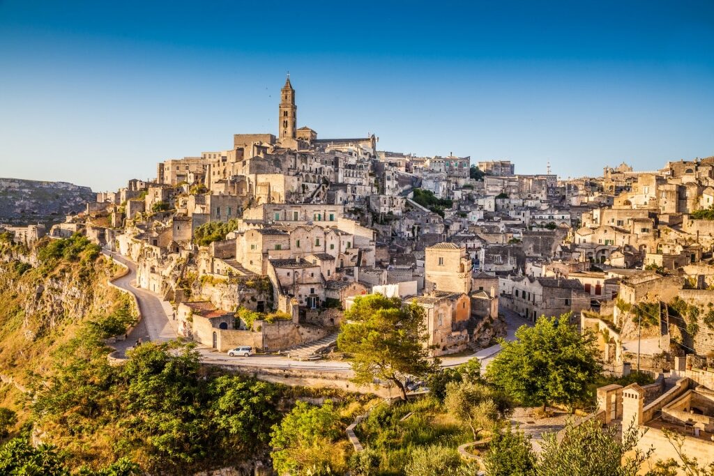 Beautiful landscape of Sassi di Matera, Italy in the summer