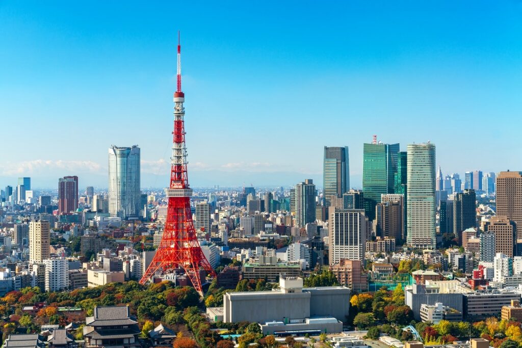 Japan skyline with Tokyo Tower