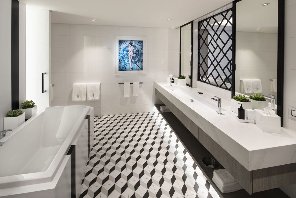 Modern interior of Royal Suite bathroom