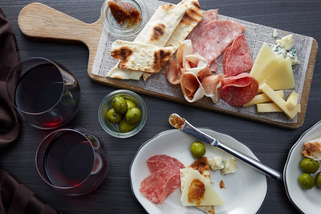 Cold cuts and wine at Tuscan Grille