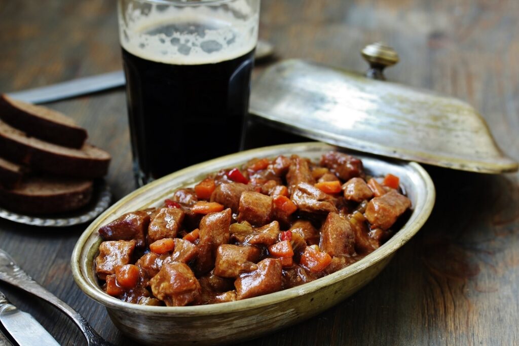 Platter of Guinness and lamb stew