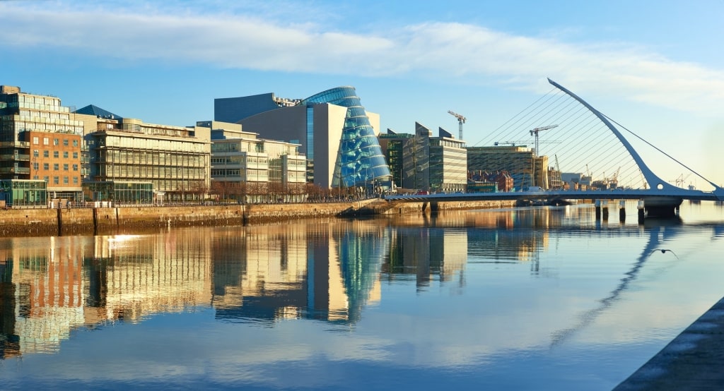 View of Dublin with Liffey River