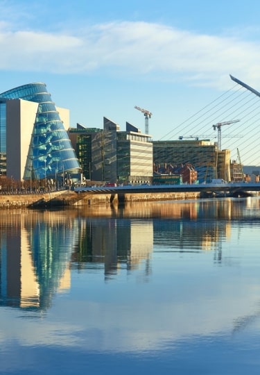 View of Dublin with Liffey River