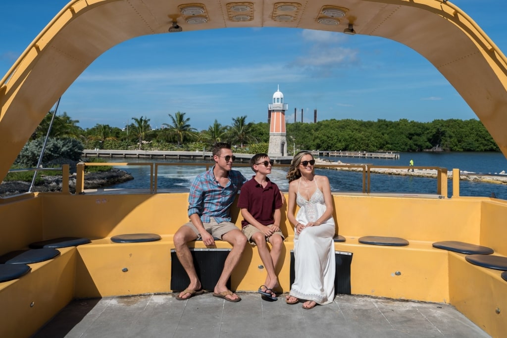 Family aboard Cayman Explorer