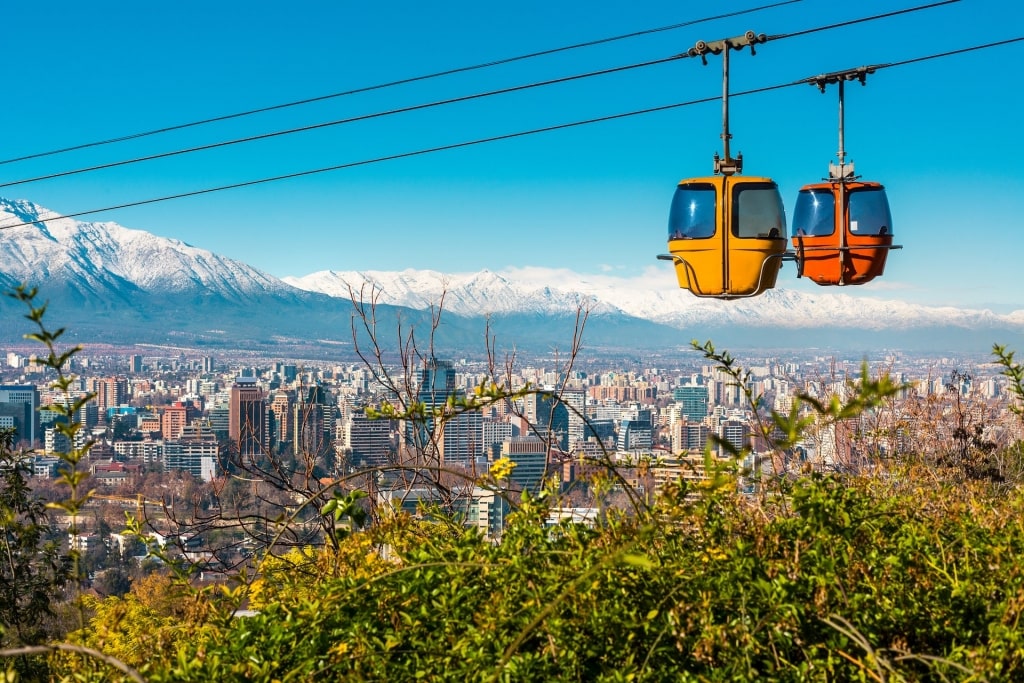 Cable car ride with view of San Cristobal Hill