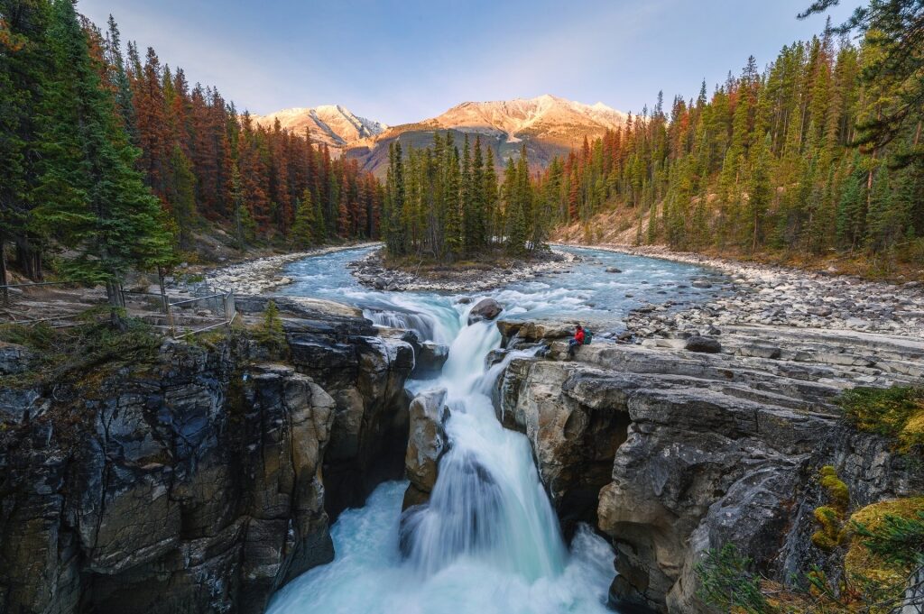 Scenic landscape of Sunwapta Falls