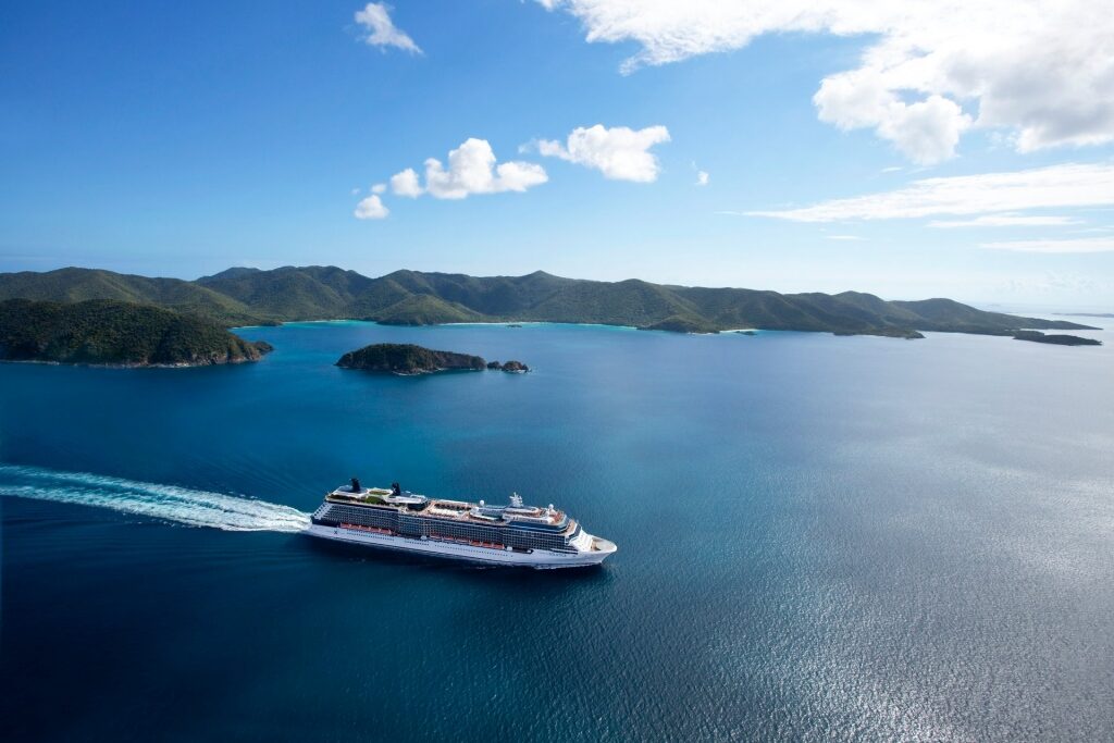 Celebrity Cruises sailing along Tortola