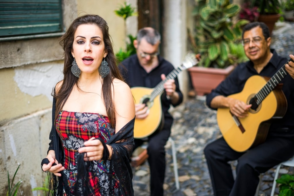 Woman performing Fado music