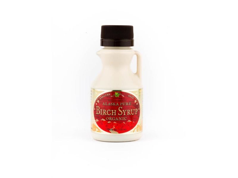 Bottle of Alaskan birch syrup