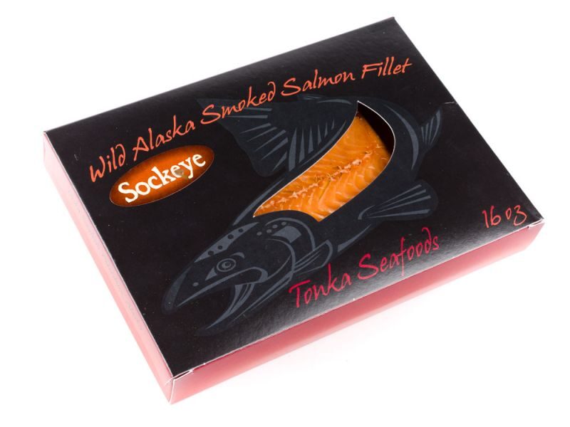Packed wild Alaska smoked salmon fillet