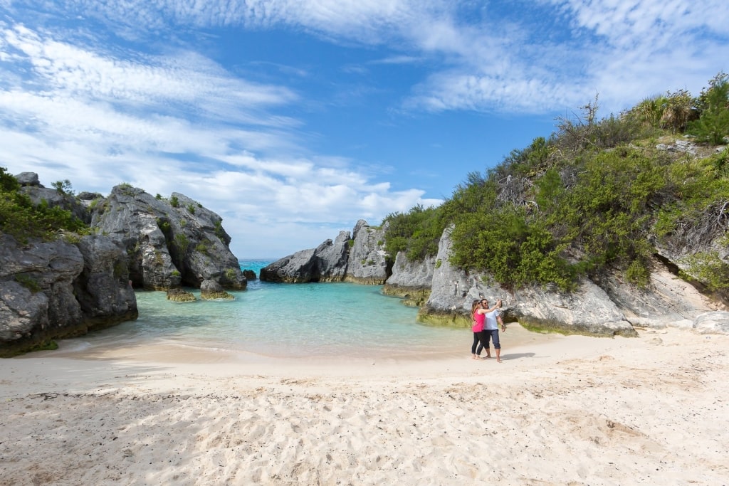 Couple taking a selfie at Jobson’s Cove Beach