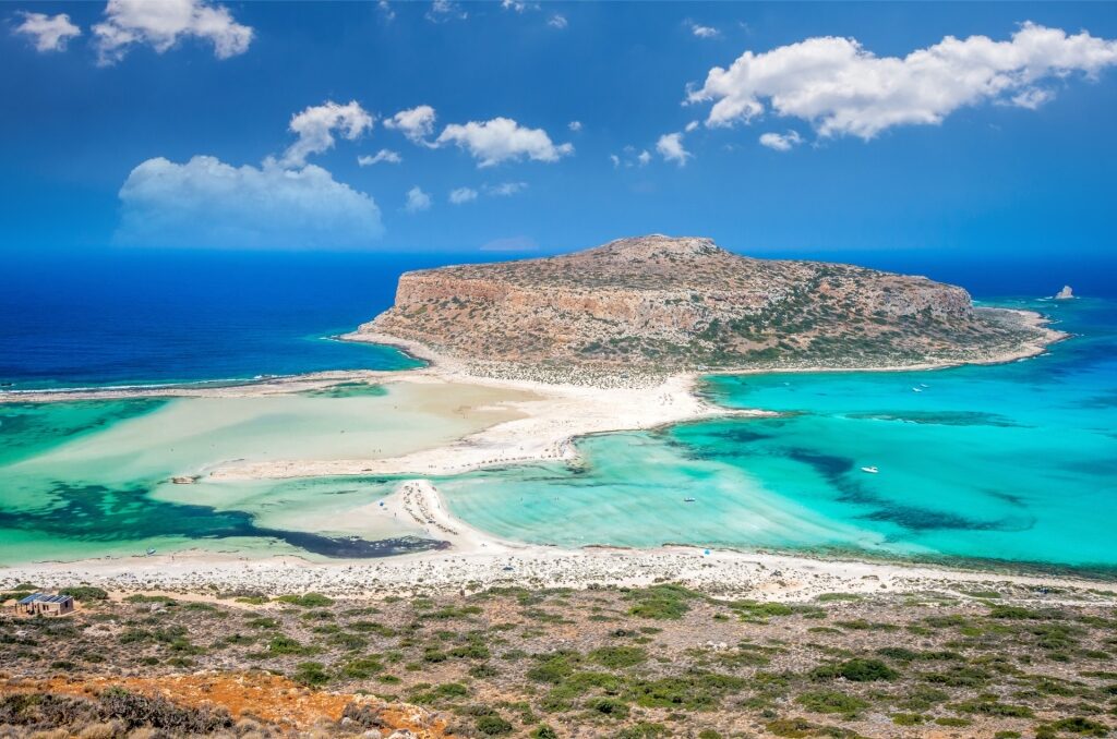 Unique landscape with white sands of Balos, Crete