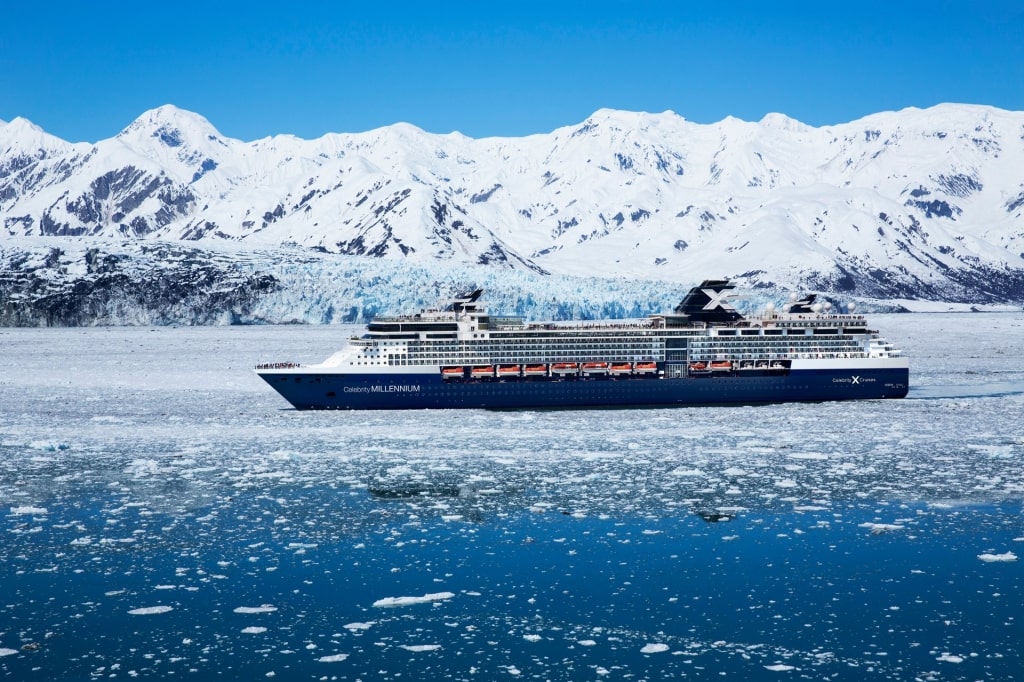 Celebrity Millennium sailing along glaciers