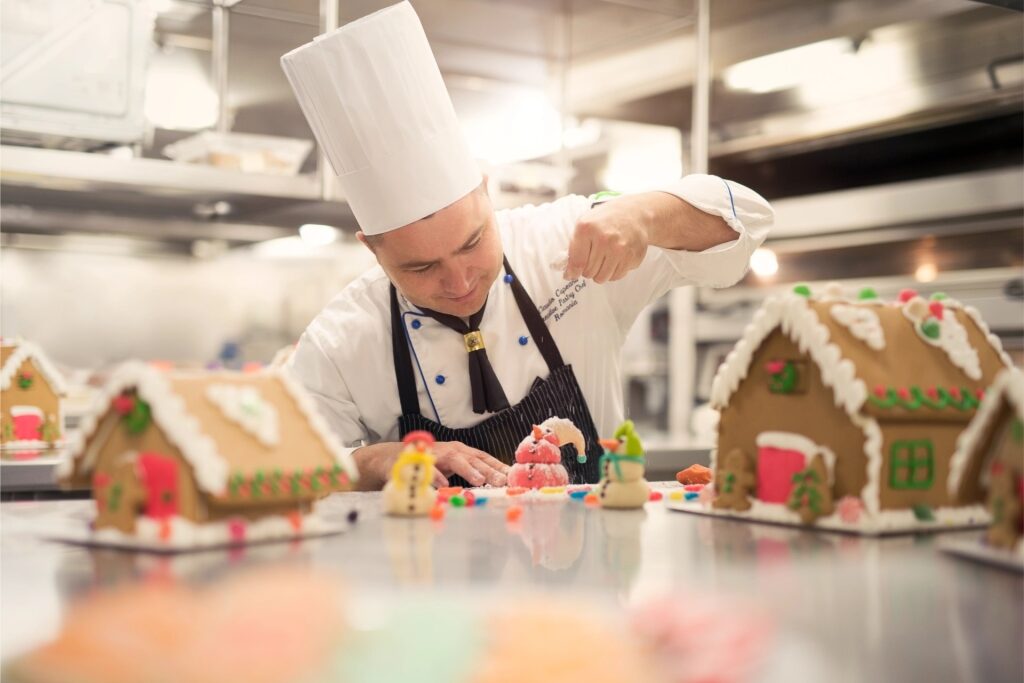 Chef preparing baked goods