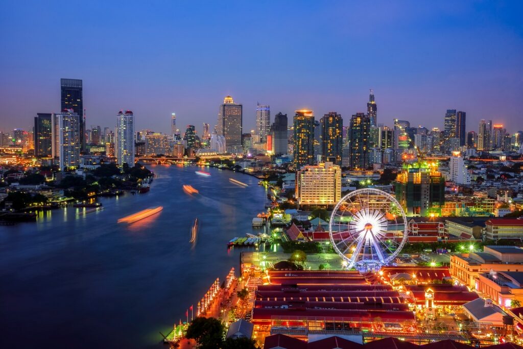 View of Bangkok, Thailand at night