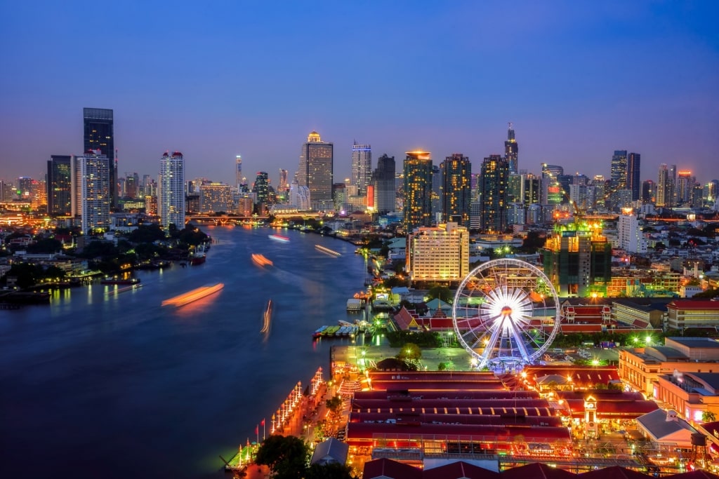 View of Bangkok, Thailand at night