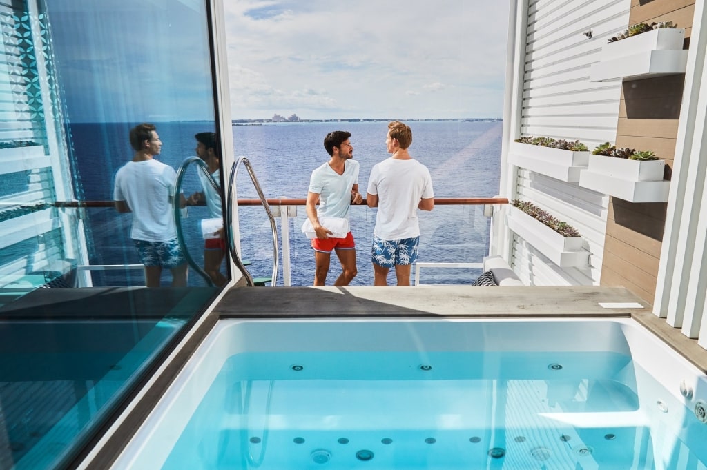 Couple on a cruise veranda