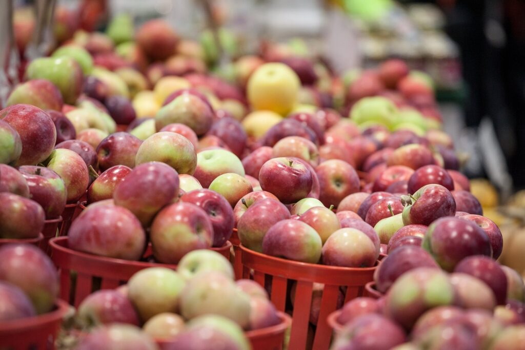 Apples at a market in Quebec