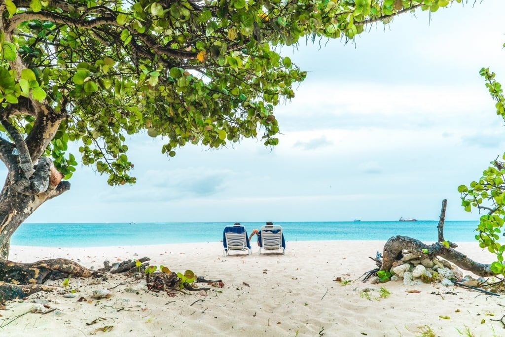 Couple chilling by the beach in Antigua