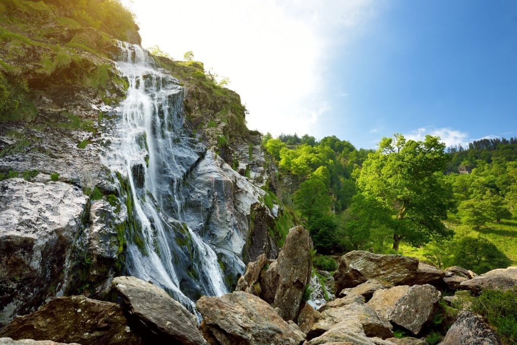 Highest waterfall in Ireland called Powerscourt Waterfall