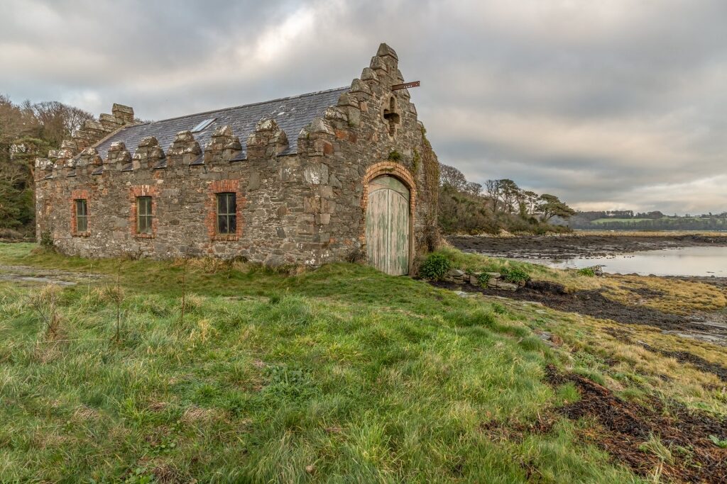 View of an old house in Strangford Lough