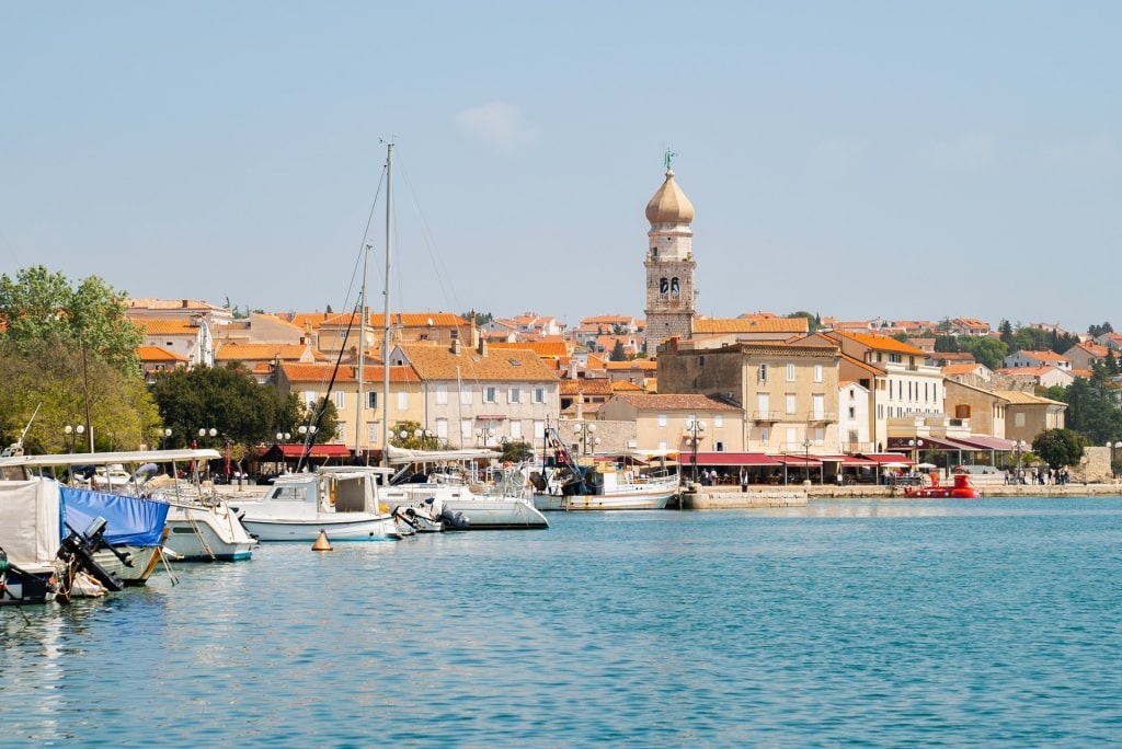 View of Krk with port