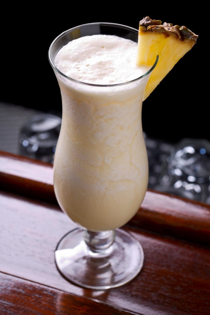 Piña colada in a glass