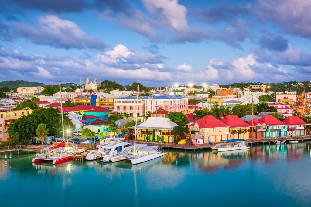 Waterfront of Redcliffe Quay with colorful buildings