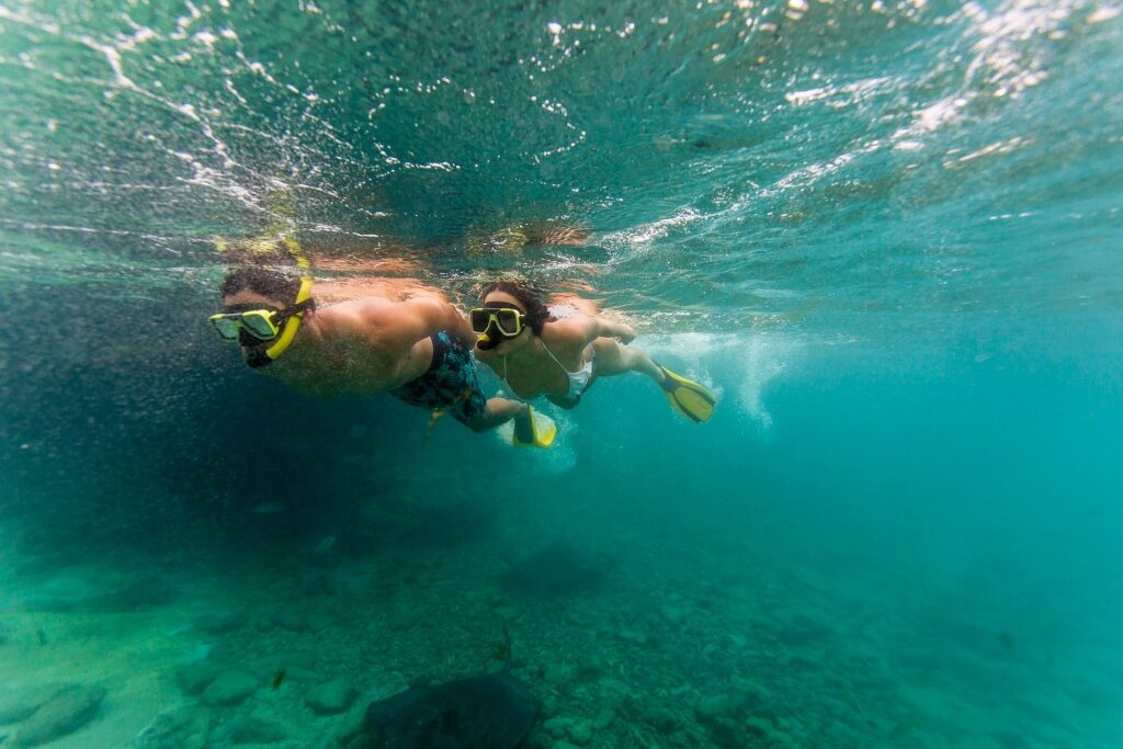 Couple snorkeling in Curacao
