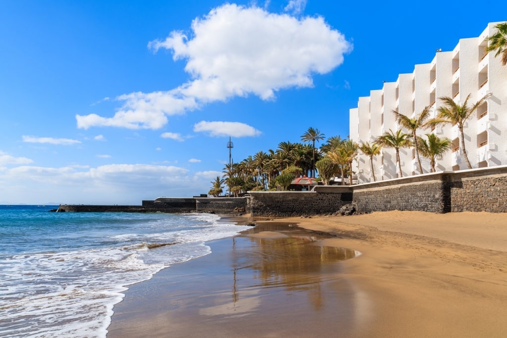 Quiet beach in Puerto del Carmen