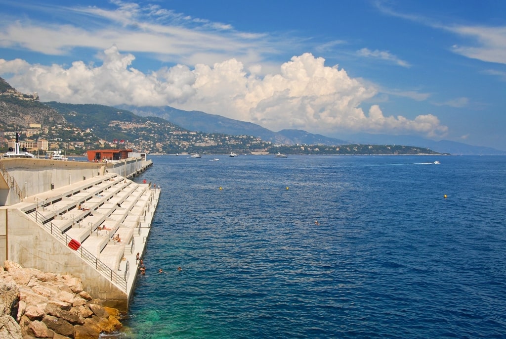 Concrete bleachers of Solarium Beach