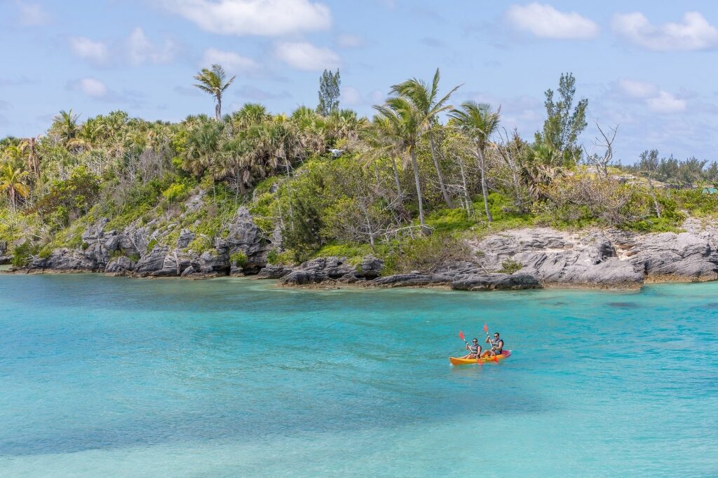 Couple kayaking in Bermuda