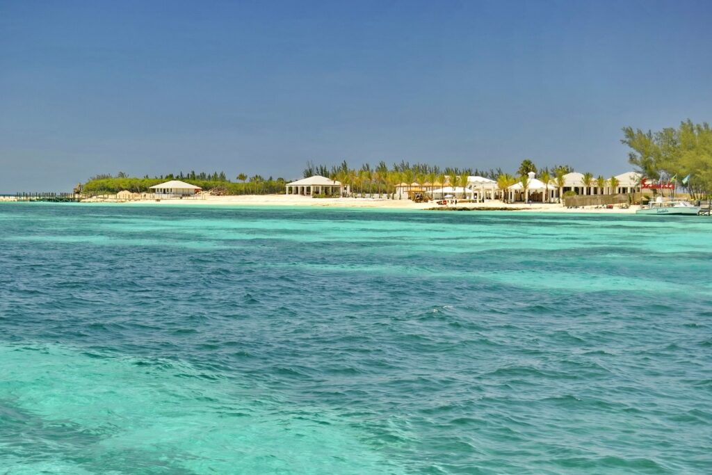 Clear waters of Balmoral Island in Nassau, Bahamas