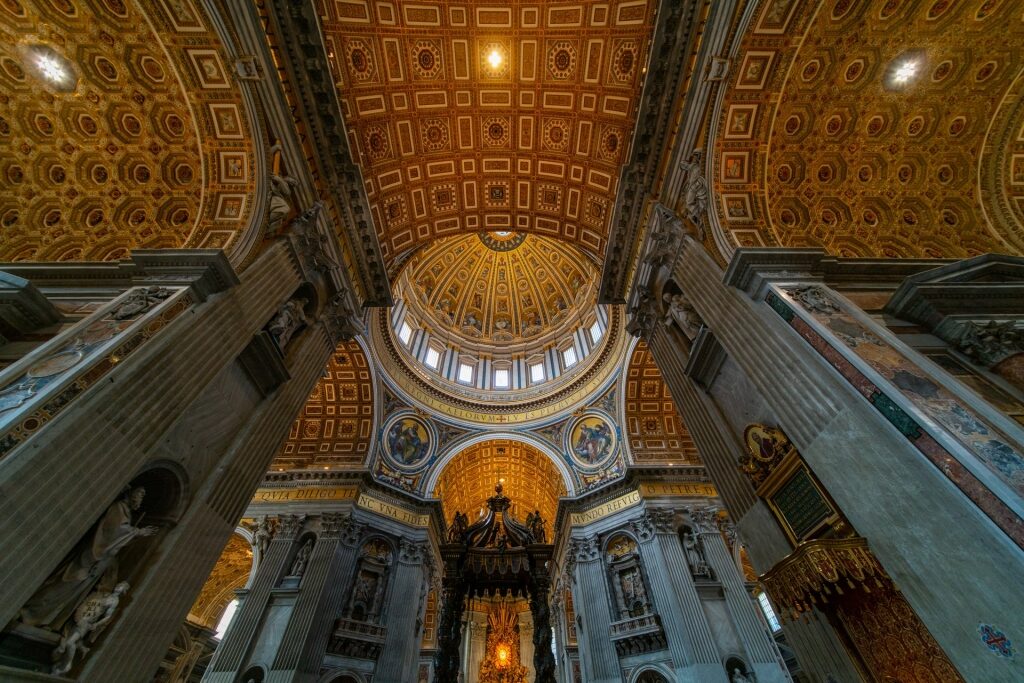 View inside the St. Peter's Basilica