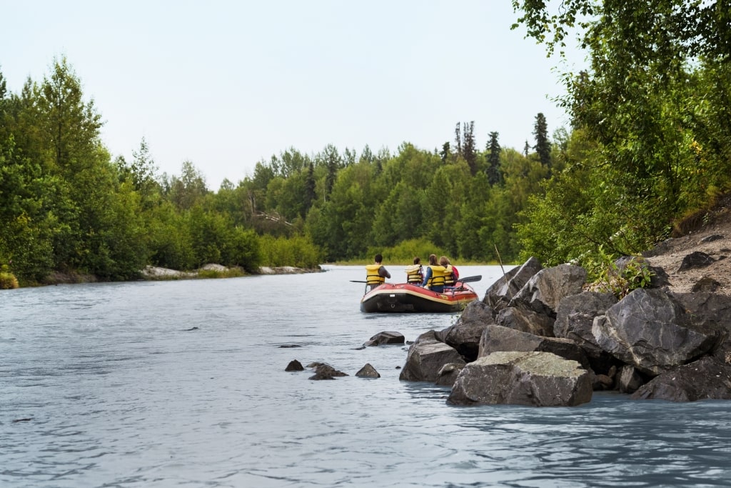 People rafting on the Talkeetna River