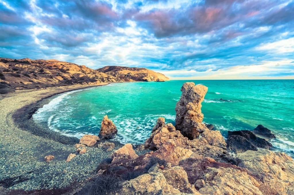 Rocky shoreline of Petra tou Romiou