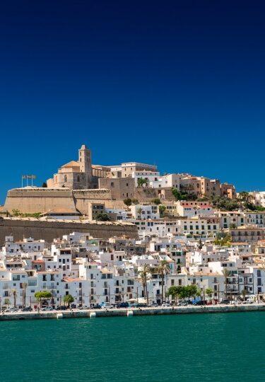 Picturesque view of Ibiza from the water