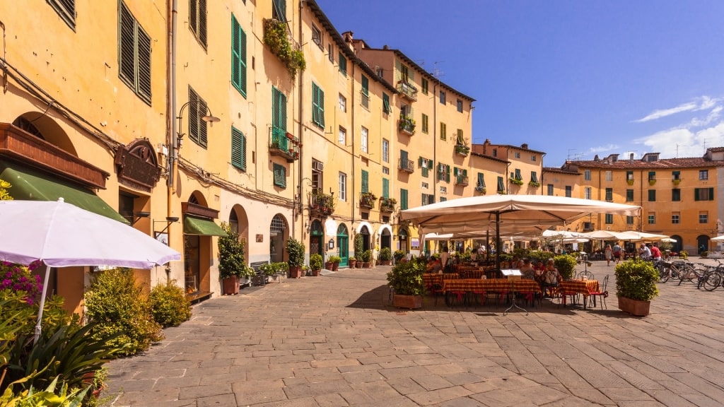 Famous oval square in Lucca