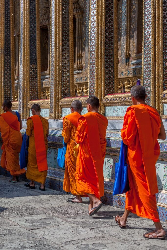 Buddhist monks at the Grand Palace in Bangkok