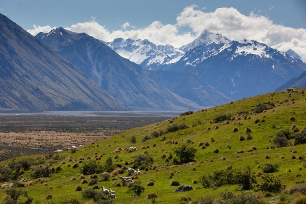 Dramatic landscape of the Southern Alps, New Zealand