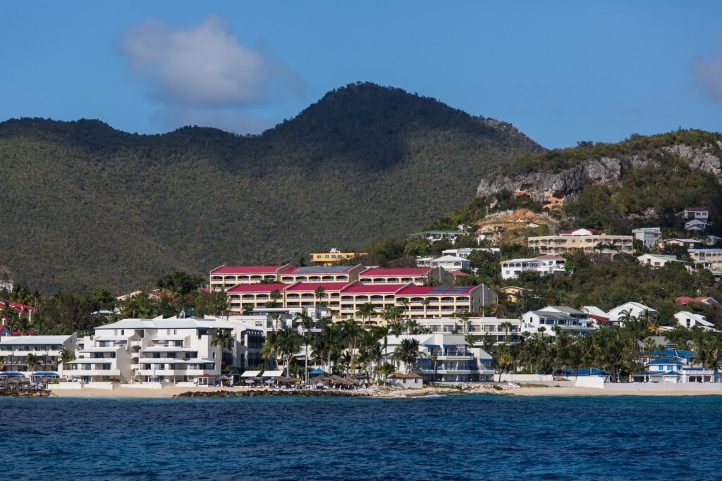 Beautiful view of Simpson Bay, St. Maarten from the water