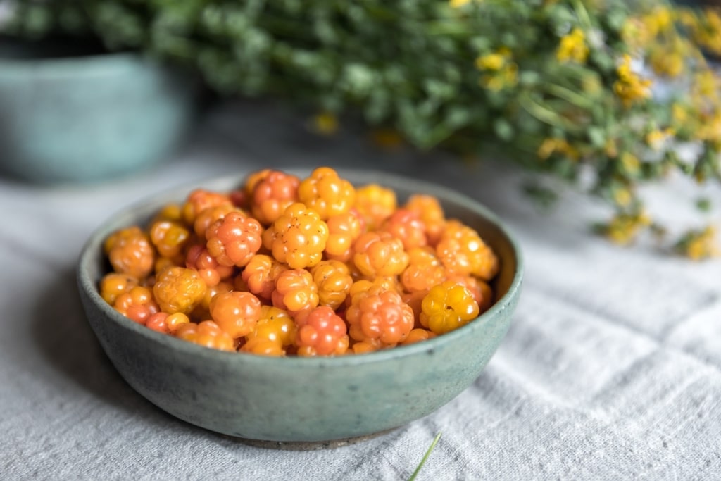 Cloudberries in a bowl