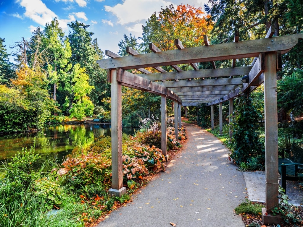 Pathway in Beacon Hill Park with view of the water